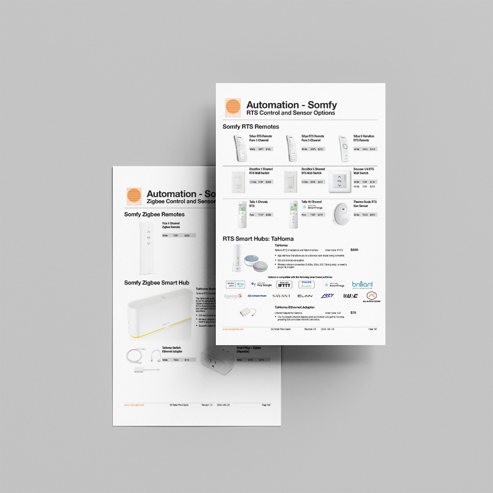 Somfy Sensor Control Option Guide