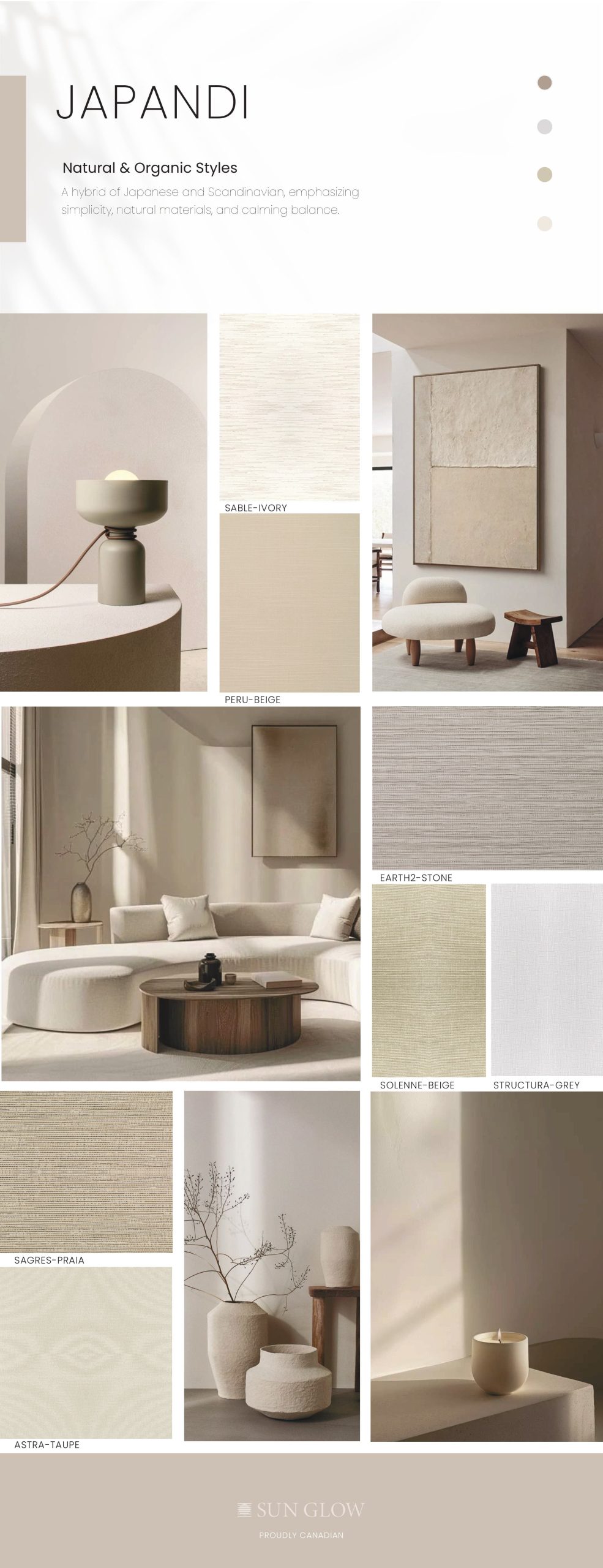 Sun Glow Mood Board - JAPANDI theme