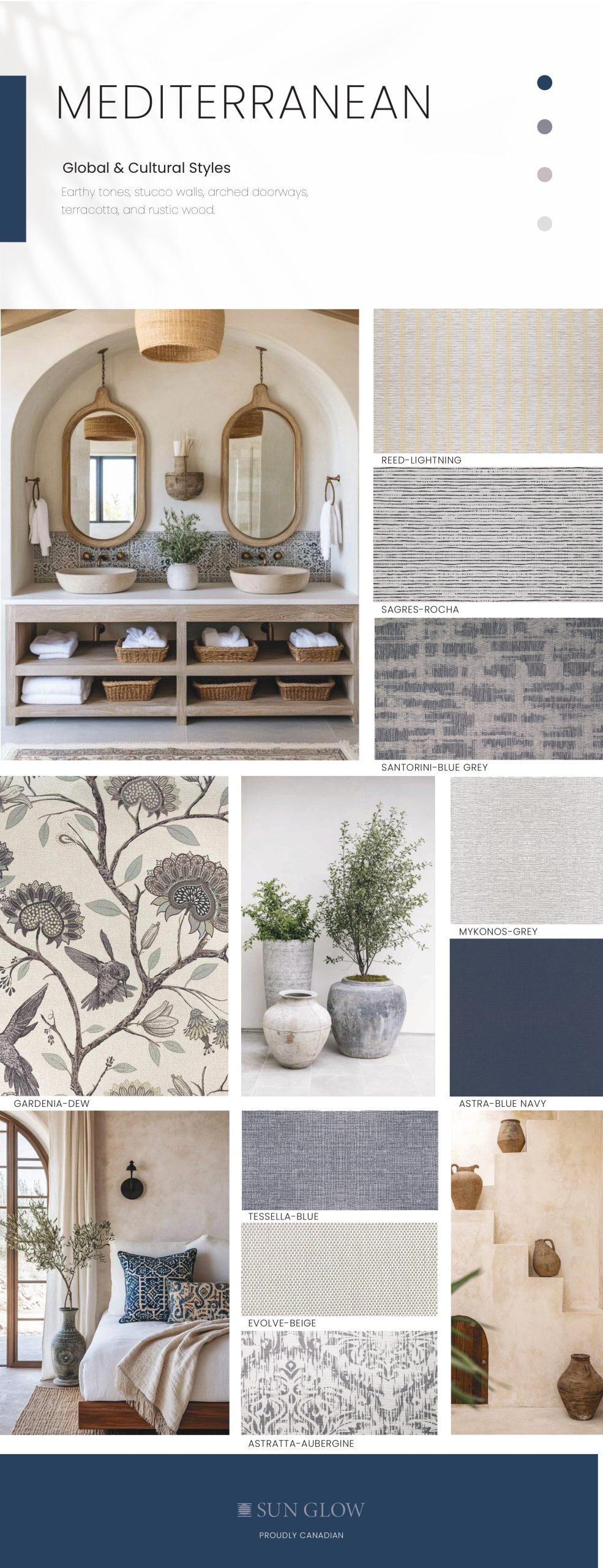 Sun Glow Mood Board - MEDITERRANEAN theme