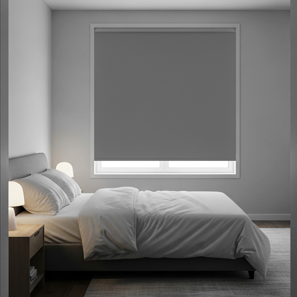 Bedroom with blackout shades