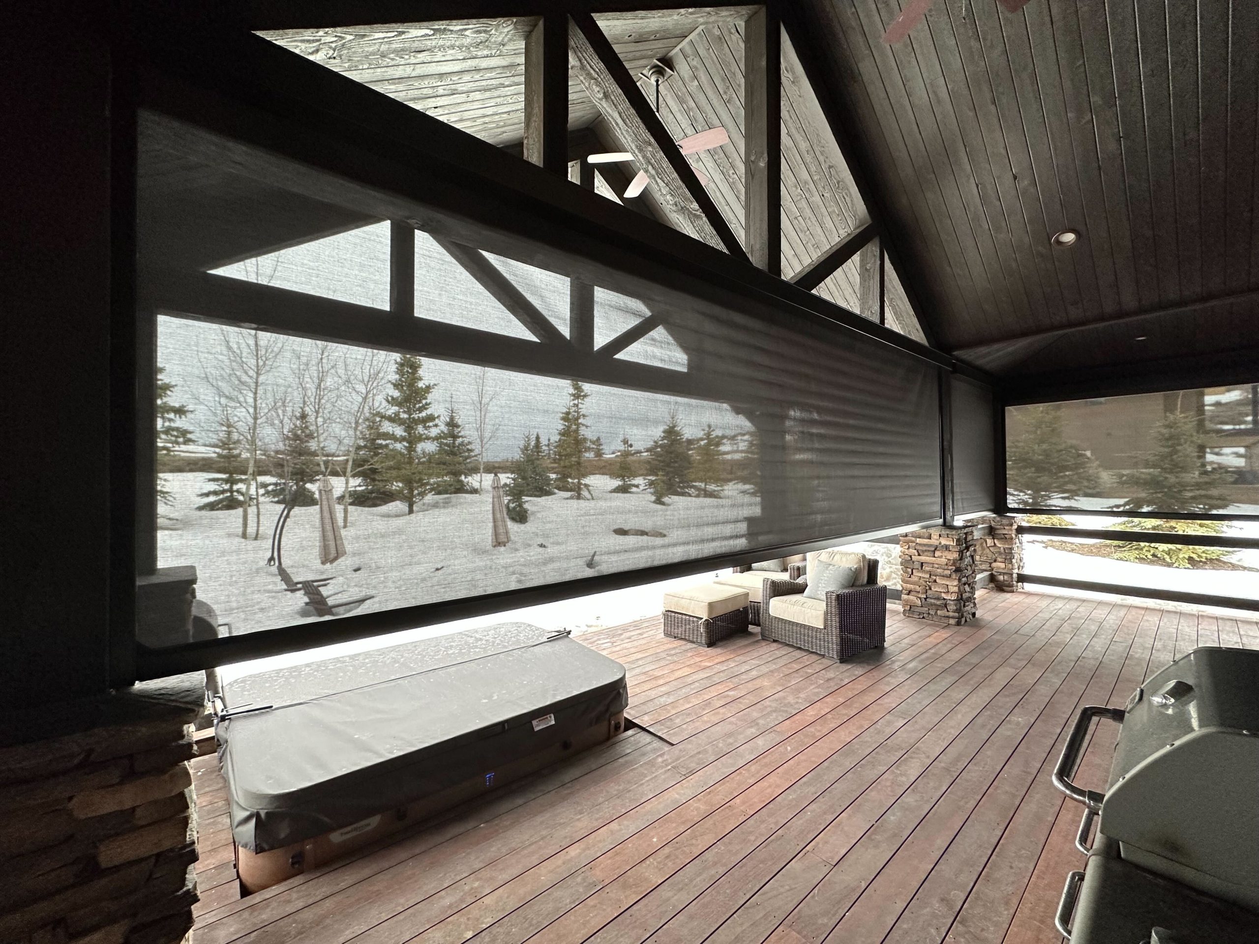 Patio doors with wide shades