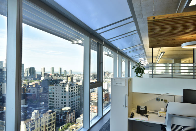 Light Shelves for Managing Light Transmittance and Reflection Sun Glow